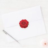 Diep Rode Roos Ronde Enveloppe Sluitzegel Sticker (Envelop)