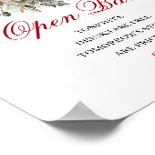 Diep rood blozend Bourgondiër Open Bar Huwelijksbo Poster (Hoek)