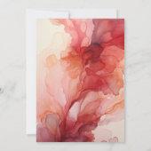 Diep Rood, Blush Roze en Zilveren Inkt Bruiloft Kaart (Achterkant)