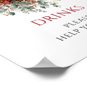 Diep rood boho eucalyptus drankentafel bord poster (Hoek)
