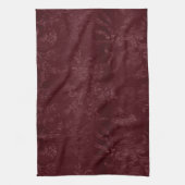 Diep rood Bourgondië bloemige Kerst Theedoek (Verticaal)