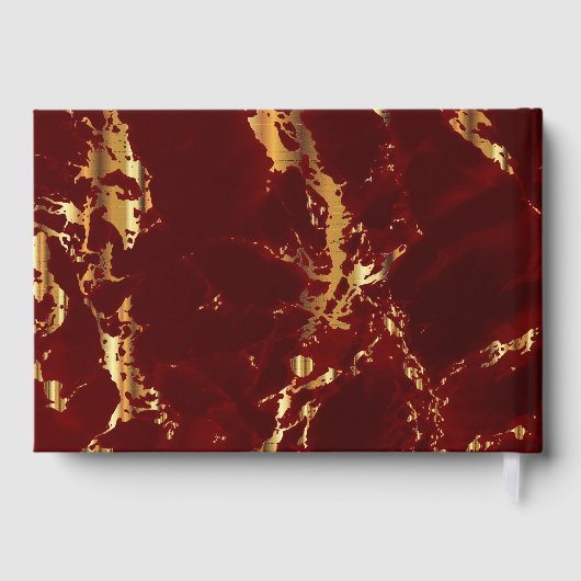 Diep rood en goud marmer en zwart - gastenboek (Achterkant)