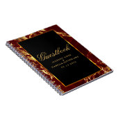 Diep Rood en Goud Marmer en Zwart - Guestbook Notitieboek (Rechterzijde)