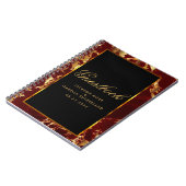 Diep Rood en Goud Marmer en Zwart - Guestbook Notitieboek (Linkerzijde)