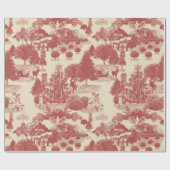 Diep rood en kerst-winter met crème Wonderland Cadeaupapier (Vlak)