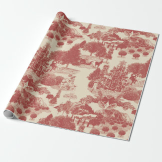 Diep rood en kerst-winter met crème Wonderland Cadeaupapier