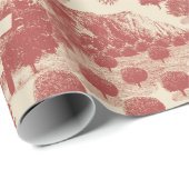 Diep rood en kerst-winter met crème Wonderland Cadeaupapier (Rol Hoek)