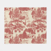 Diep rood en kerst-winter met crème Wonderland Fleece Deken (Voorkant (Horizontaal))