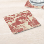 Diep rood en kerst-winter met crème Wonderland Kartonnen Onderzetters (Schuin)