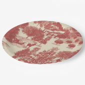 Diep rood en kerst-winter met crème Wonderland Papieren Bordje (Gekanteld)