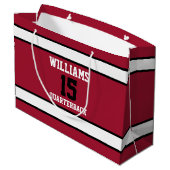 Diep rood en wit 32 x 10 x 23 cm groot cadeauzakje (Achterkant Gekanteld)