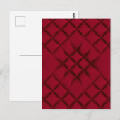 Diep rood gestikte leren patroon briefkaart (Voorkant / Achterkant)