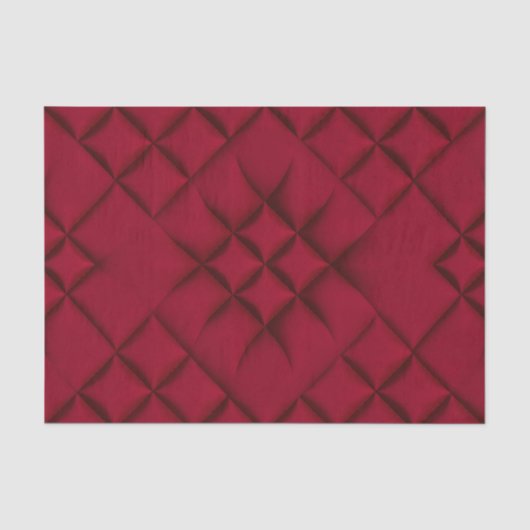 Diep rood gestikte leren patroon tissuepapier (Voorkant)