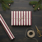 Diep rood gestreepte inpakpapier rol