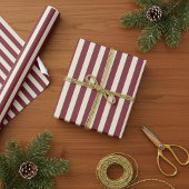 Diep rood gestreepte inpakpapier rol