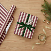 Diep rood gestreepte inpakpapier rol