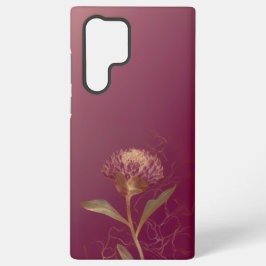 Diep Rood Goud Botanische Bloem Lijnwerk Samsung Galaxy Hoesje