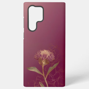 Diep Rood Goud Botanische Bloem Lijnwerk Samsung Galaxy Hoesje