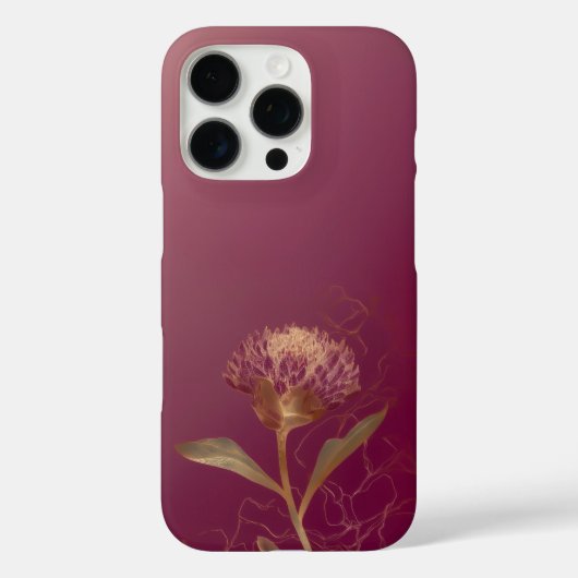 Diep rood goud botanische bloemlijnwerk Case-Mate iPhone case (Achterkant)