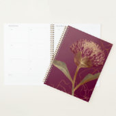 Diep rood gouden botanische bloemlijnwerk planner (Display)