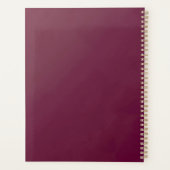 Diep rood gouden botanische bloemlijnwerk planner (Achterkant)