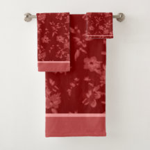 Diep rood grijs bloempatroon
