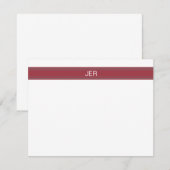 Diep rood, grijs witte monogram initiaal letters notitiekaartje (Voorkant / Achterkant)