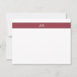 Diep rood, grijs witte monogram initiaal letters notitiekaartje