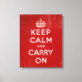 diep rood, kalm houden en doorgaan canvas afdruk (Voorkant)