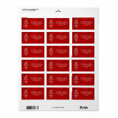 diep rood, kalm houden en doorgaan etiket (Full Sheet)