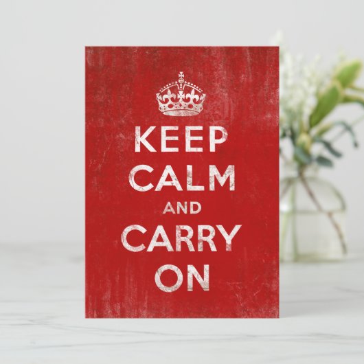  diep rood, kalm houden en doorgaan kaart (Staand voorkant)