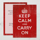 diep rood, kalm houden en doorgaan kaart (Voorkant / Achterkant)