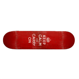  diep rood, kalm houden en doorgaan persoonlijk skateboard