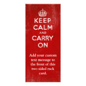  diep rood, kalm houden en doorgaan reclamekaart (Voorkant)