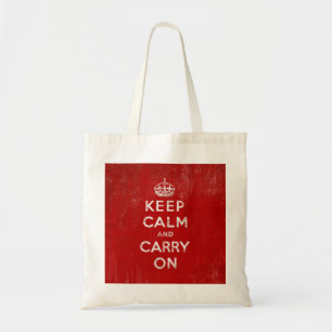 diep rood, kalm houden en doorgaan tote bag