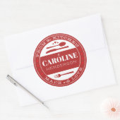 Diep Rood Met Liefde Gemaakt Voedsel Cadeau Sticke Ronde Sticker (Envelop)