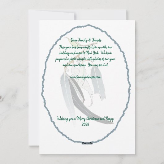 Diep Rood met zachte bladeren Minimale paar Kerstm Feestdagenkaart (Achterkant)