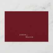 Diep rood moderne QR-code kaart voor trouwwebsite (Achterkant)