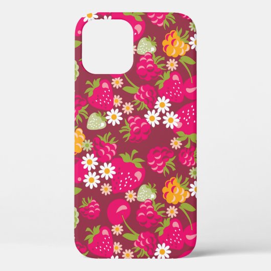 Diep rood naadloos wasmonster van bessen Case-Mate iPhone case (Achterkant)
