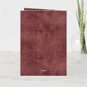 Diep rood neplinnen (linnenlook) Vos Kerstmis Kaart (Achterkant)