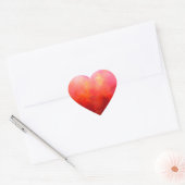 Diep rood oranje geel aquarel achtergrond hart sticker (Envelop)