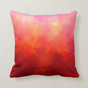 Diep rood oranje geel aquarel achtergrond kussen