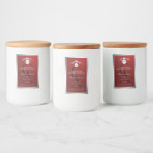 Diep rood productlabel zilveren frame logo monogra voedselcontainer etiket (Flessen)