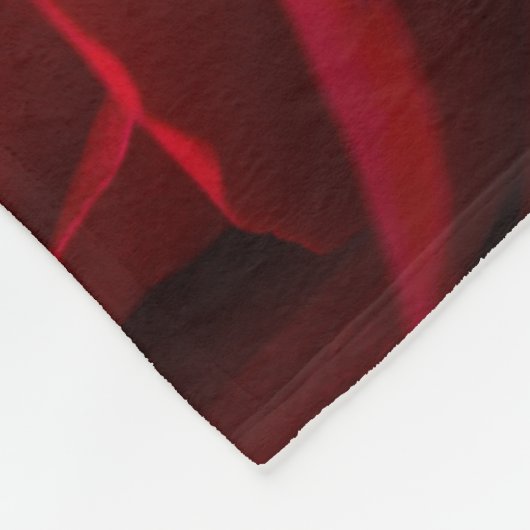 Diep rood Roos op zwart Fleece Deken (Hoek)