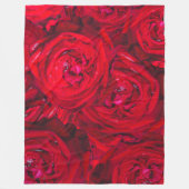 Diep rood rozen patroon fleece deken (Voorkant)