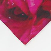 Diep rood rozen patroon fleece deken (Hoek)