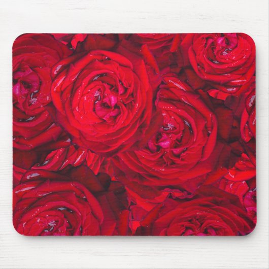 Diep rood rozen patroon muismat (Voorkant)