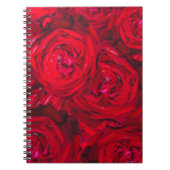 Diep rood rozen patroon notitieboek (Voorkant)