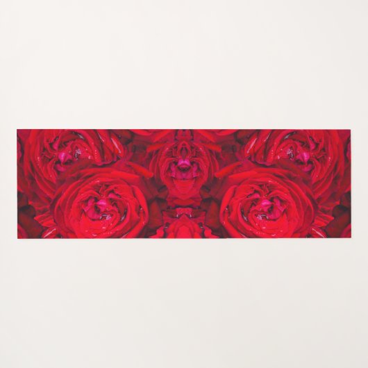Diep rood rozen patroon yogamat (Achterkant (horizontaal))