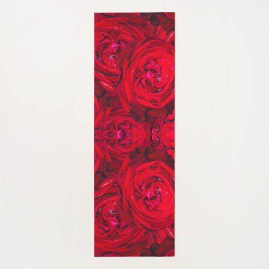 Diep rood rozen patroon yogamat (Achterkant)
